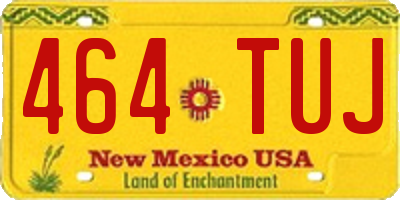 NM license plate 464TUJ