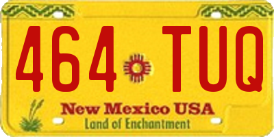 NM license plate 464TUQ