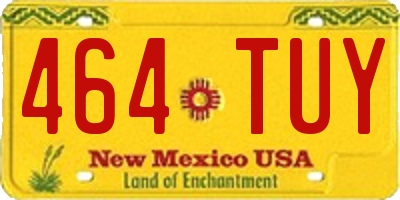 NM license plate 464TUY