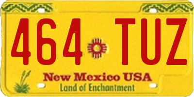NM license plate 464TUZ