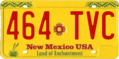 NM license plate 464TVC