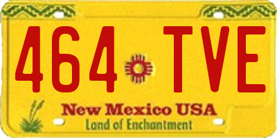NM license plate 464TVE
