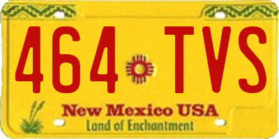 NM license plate 464TVS