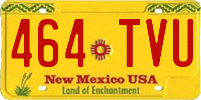 NM license plate 464TVU
