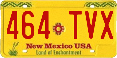NM license plate 464TVX