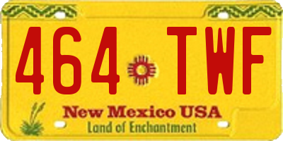 NM license plate 464TWF