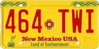 NM license plate 464TWI