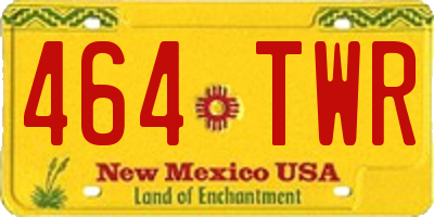 NM license plate 464TWR