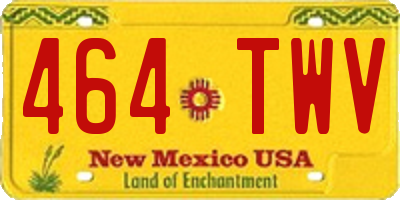 NM license plate 464TWV