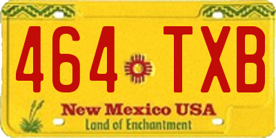 NM license plate 464TXB