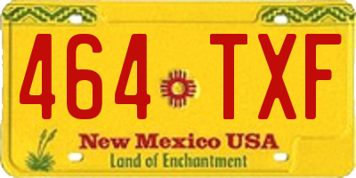NM license plate 464TXF