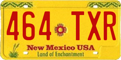 NM license plate 464TXR