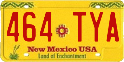 NM license plate 464TYA