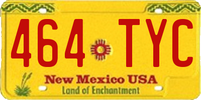 NM license plate 464TYC