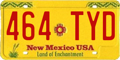 NM license plate 464TYD