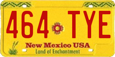NM license plate 464TYE