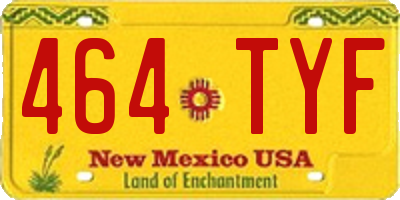 NM license plate 464TYF