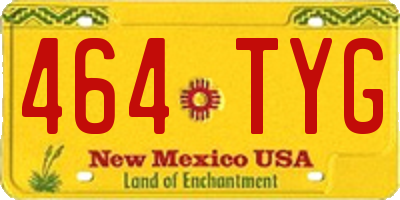 NM license plate 464TYG
