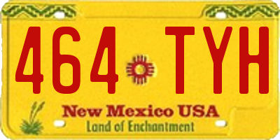 NM license plate 464TYH