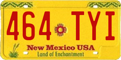 NM license plate 464TYI