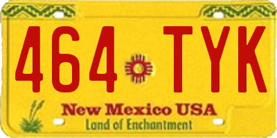 NM license plate 464TYK
