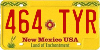 NM license plate 464TYR