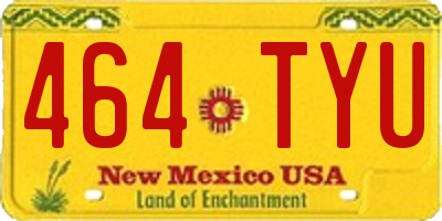 NM license plate 464TYU