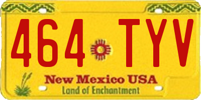 NM license plate 464TYV
