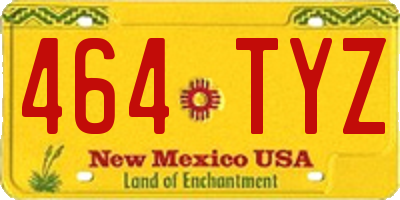 NM license plate 464TYZ