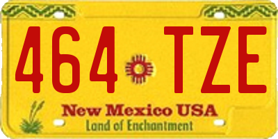 NM license plate 464TZE