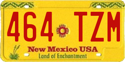 NM license plate 464TZM