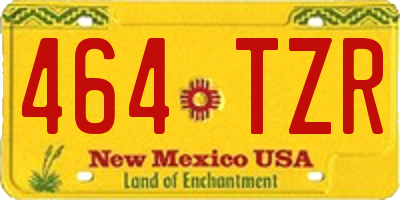 NM license plate 464TZR