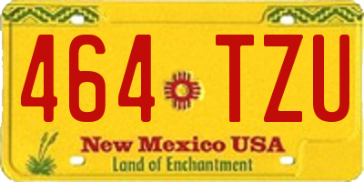 NM license plate 464TZU