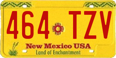 NM license plate 464TZV