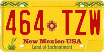 NM license plate 464TZW