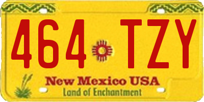 NM license plate 464TZY