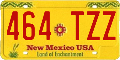 NM license plate 464TZZ