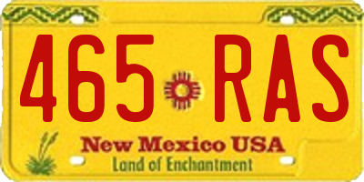 NM license plate 465RAS