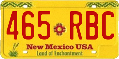NM license plate 465RBC