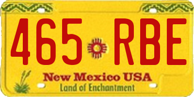 NM license plate 465RBE