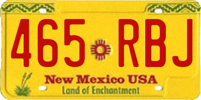 NM license plate 465RBJ