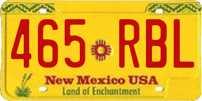 NM license plate 465RBL