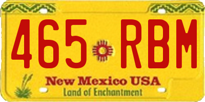 NM license plate 465RBM