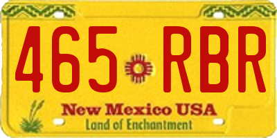 NM license plate 465RBR