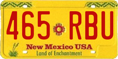 NM license plate 465RBU