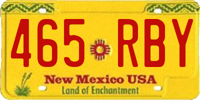 NM license plate 465RBY