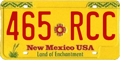 NM license plate 465RCC