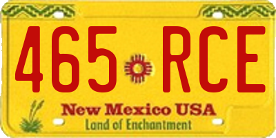 NM license plate 465RCE