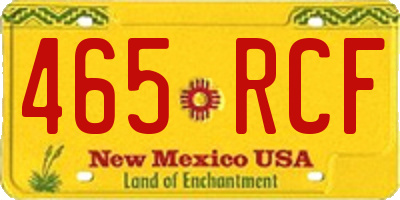 NM license plate 465RCF