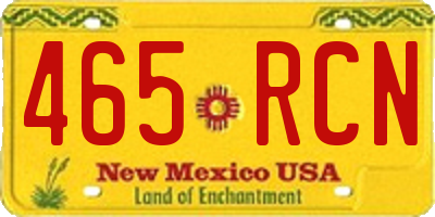 NM license plate 465RCN